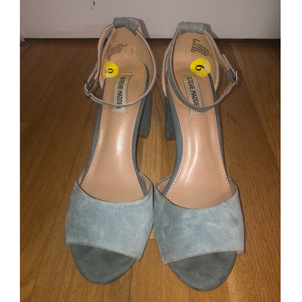 Blue Steve Madden Suede Mirna Block Heel